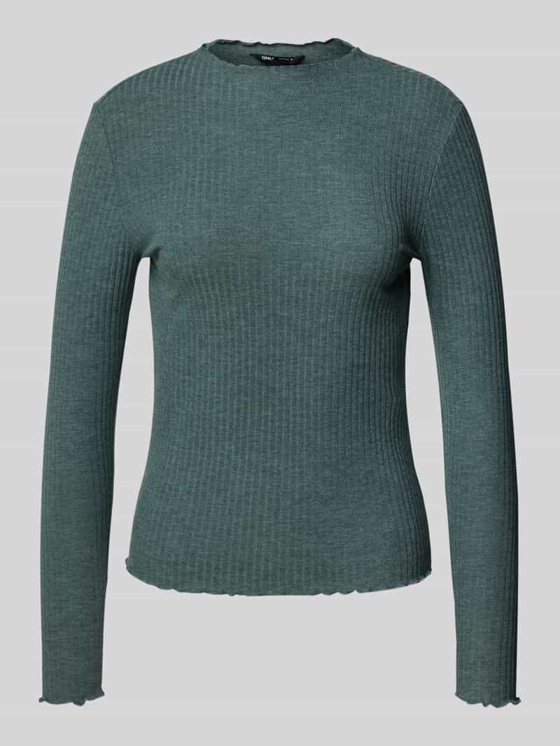 Bluzka o kroju slim fit z długim rękawem i dodatkiem wiskozy model ‘LEMMA’