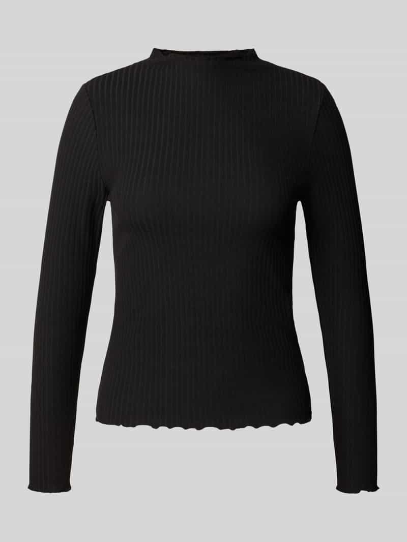 Bluzka o kroju slim fit z długim rękawem i dodatkiem wiskozy model ‘LEMMA’