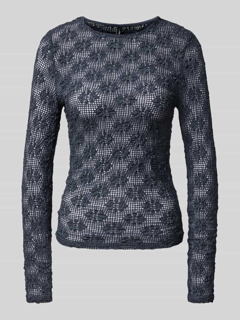 Bluzka z długim rękawem o kroju slim fit z mieszanki bawełny model ‘LOLA’