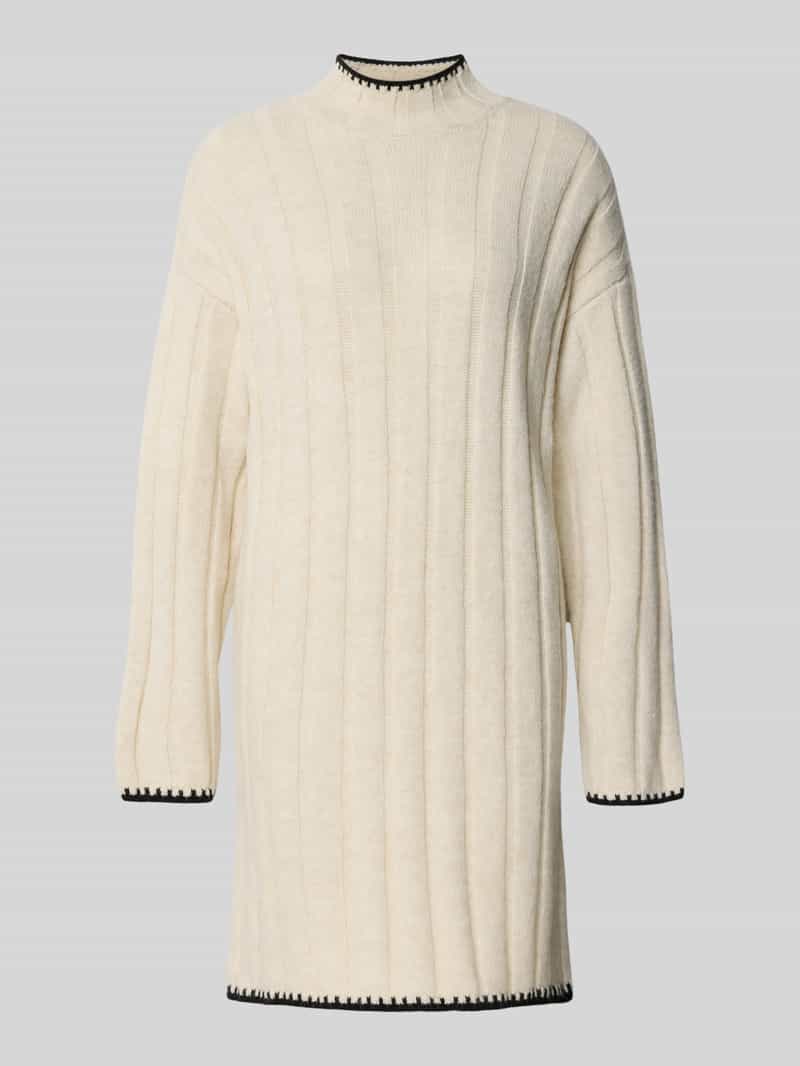 Sukienka z dzianiny o kroju comfort fit z detalami w kontrastowym kolorze model ‘CHICK’