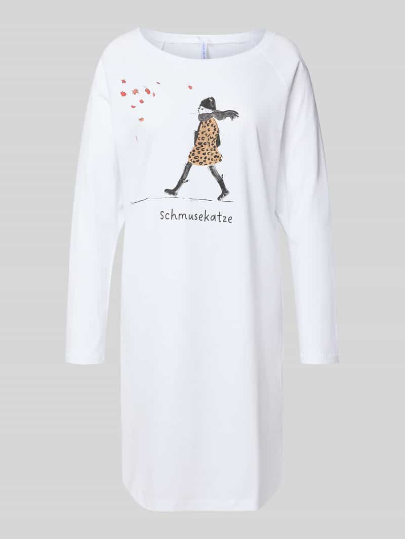 Koszula nocna z nadrukiem z motywem model ‘Schmusekatze’