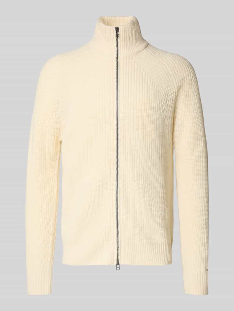 Kurtka z dzianiny z wełny ze stójką model ‘DELTA’