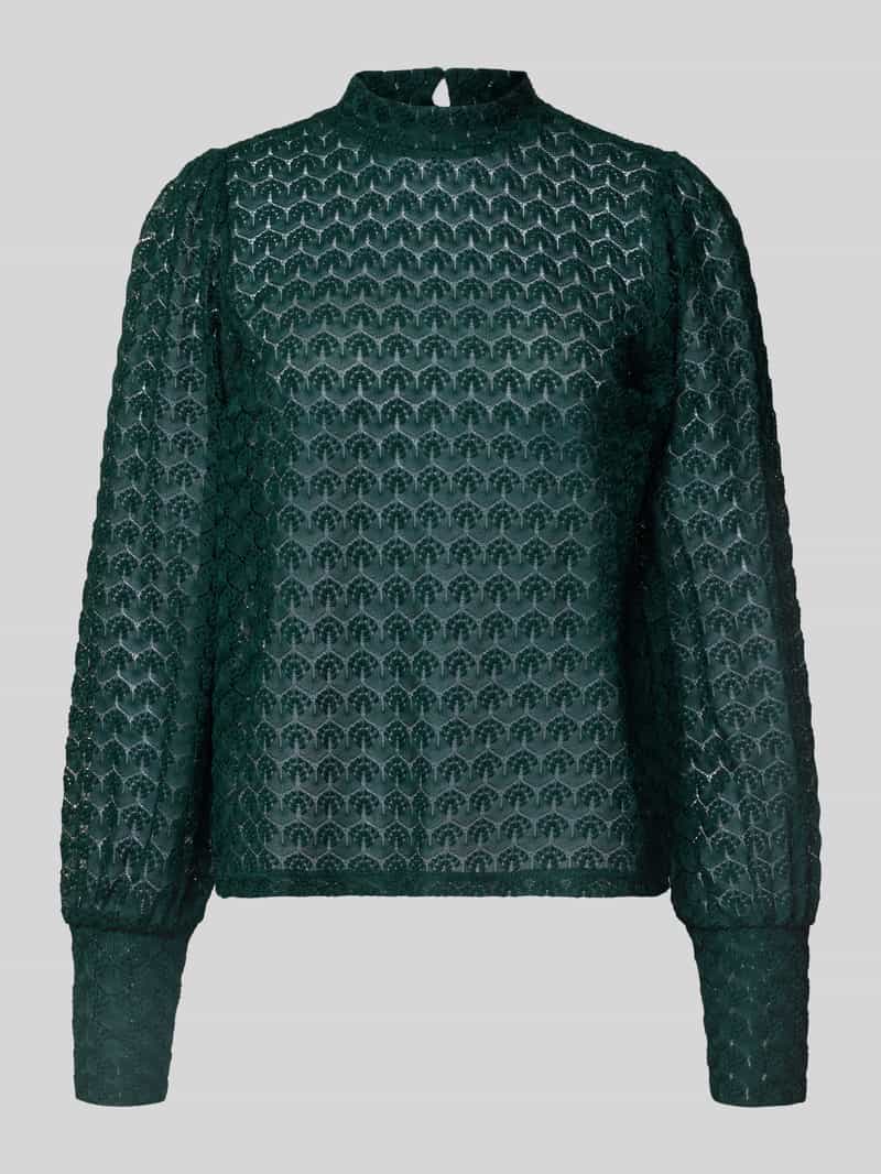 Bluzka koronkowa o kroju regular fit z półgolfem model ‘BECCA’