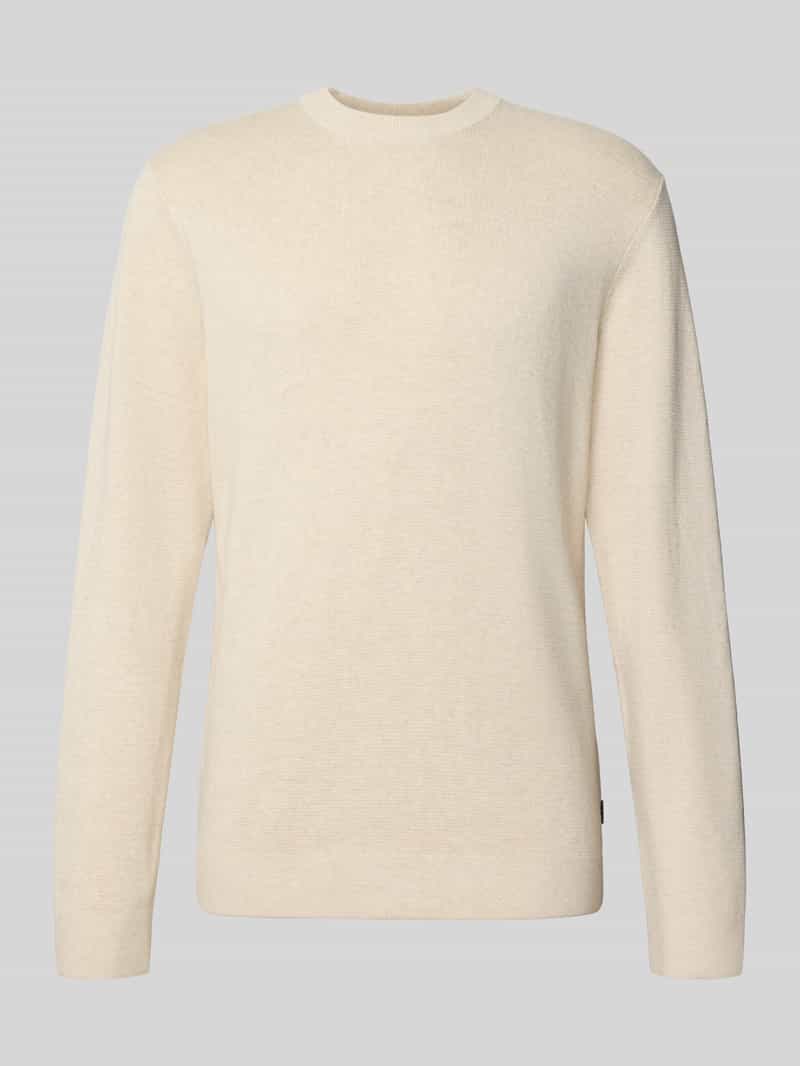 Sweter z dzianiny z okrągłym dekoltem model ‘MILANO’