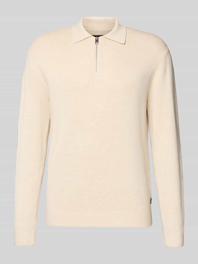 Sweter z dzianiny z prążkowanymi wykończeniami model ‘MILANO’