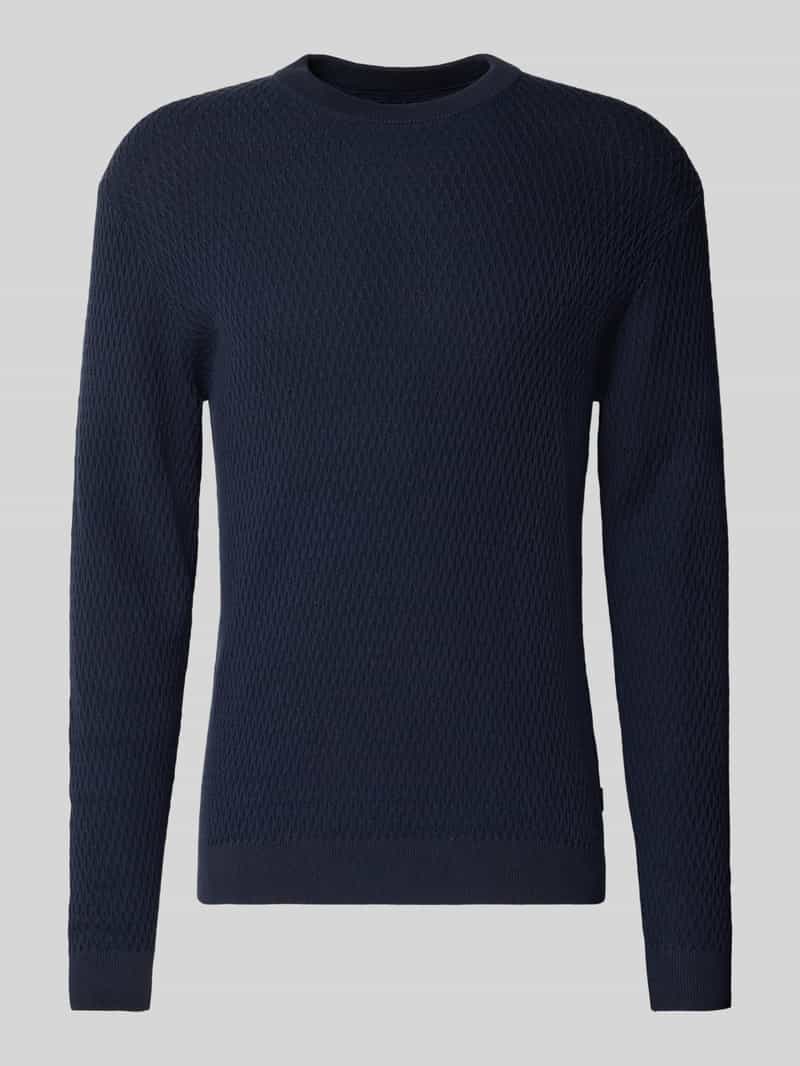 Sweter z dzianiny z okrągłym dekoltem model ‘REAGAN’