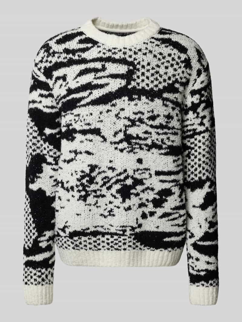 Sweter z dzianiny z okrągłym dekoltem model ‘PANKU’