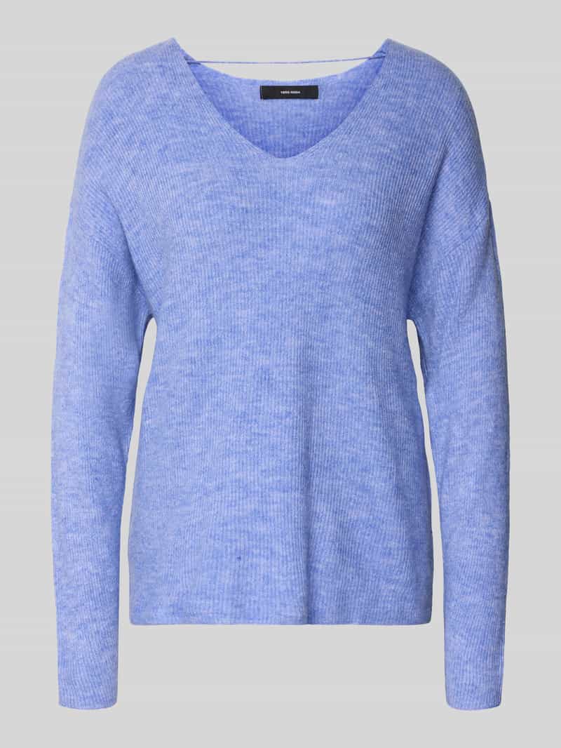 Sweter z dzianiny o kroju regular fit z dekoltem w serek model ‘CREWLEFILE’