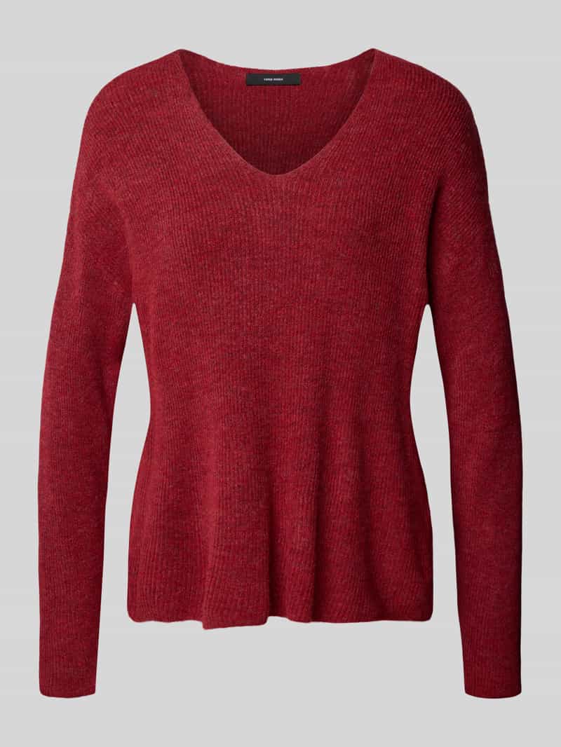 Sweter z dzianiny o kroju regular fit z dekoltem w serek model ‘CREWLEFILE’