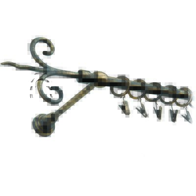 Karnisz pojedynczy motyw kuty Ø16, 160 cm czarno-złoty fantazja