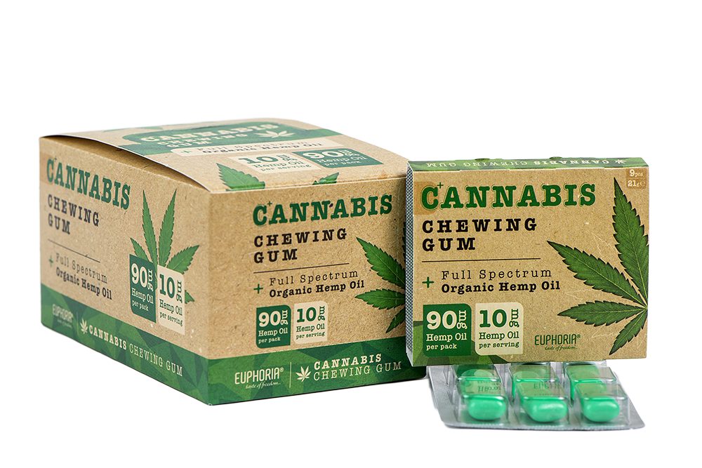 Guma do żucia Euphoria Cannabis z olejem z nasion konopi