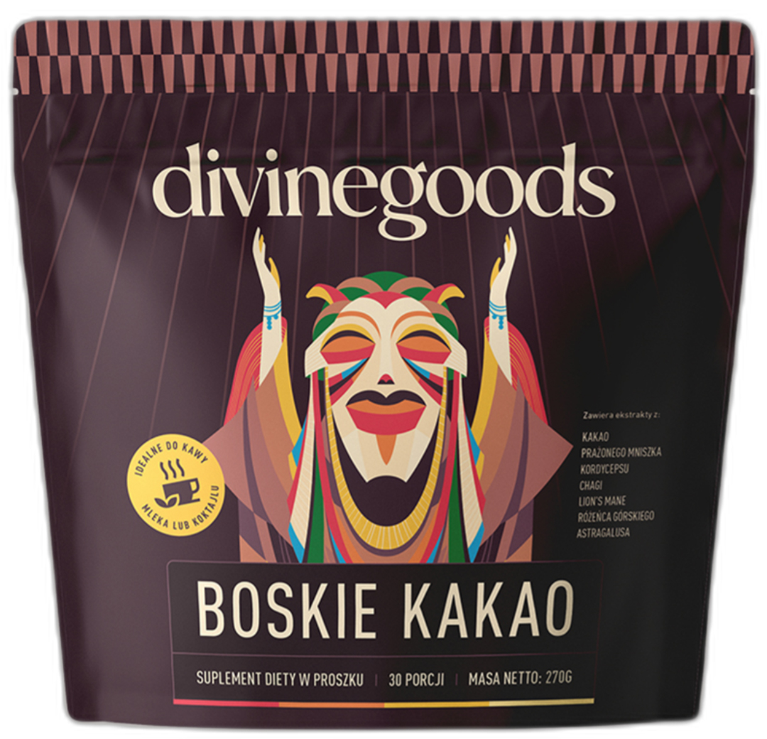 Boskie Kakao by.herbs Napój Soplówka Jeżowata Lions Mane 10:1 Kakao 270g Divine Goods