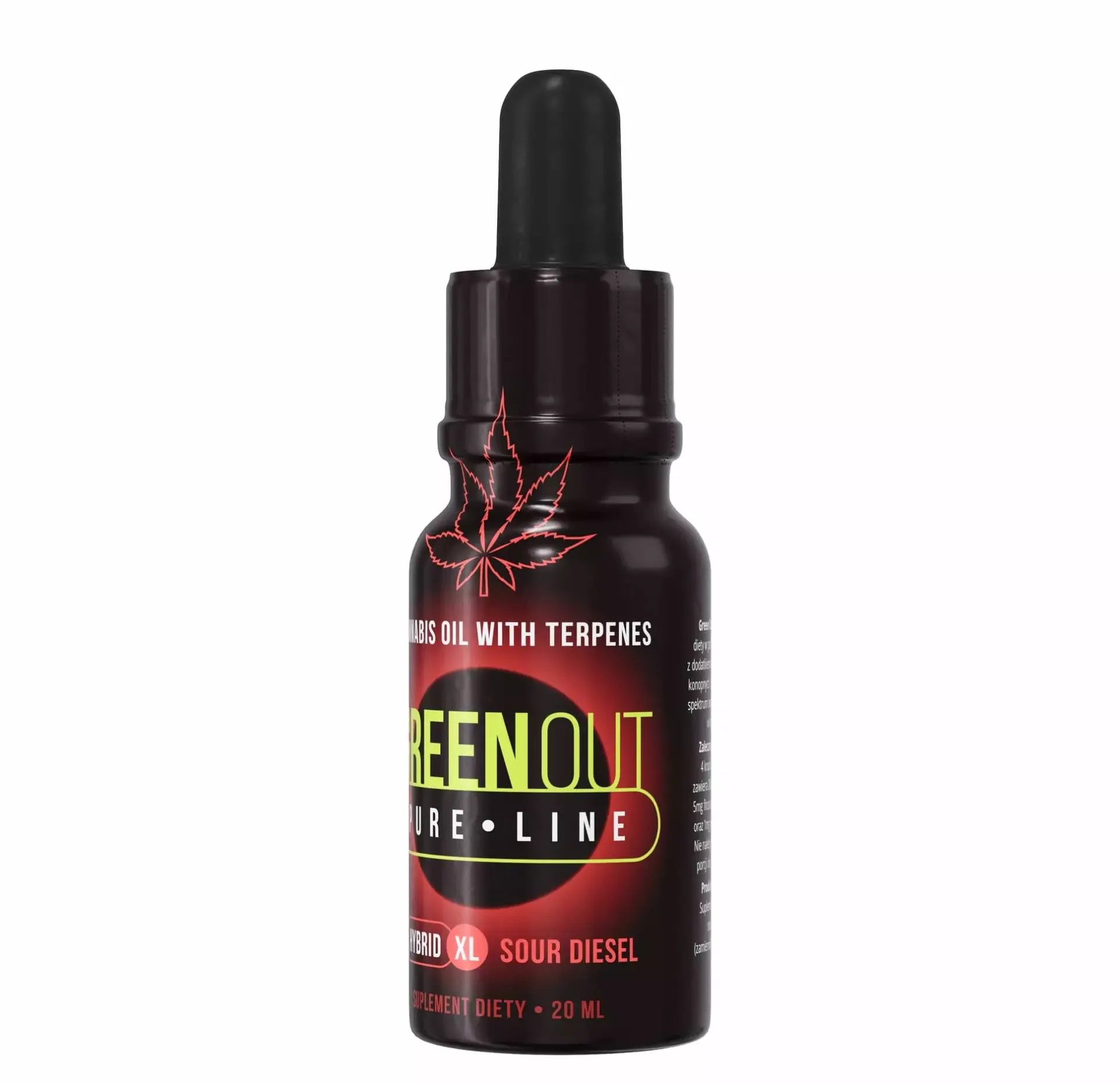 Olejek konopny Green Out® Pure XL, 20ml – Sour Diesel – HYBRID