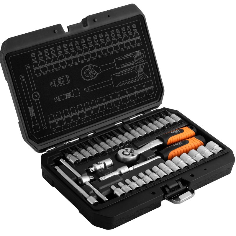Zestaw kluczy nasadowych 1/4'' 38 sztuk NEO TOOLS