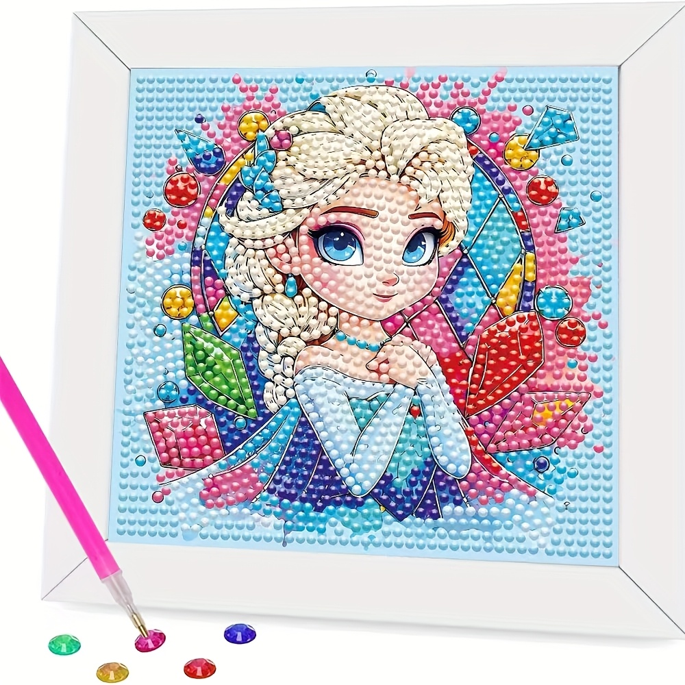 TEMU 1 szt. 4-częściowy zestaw do malowania diamentowego Disney Stitch z narzędziami, ręcznie robiony DIY prezent dekoracyjny na święta
