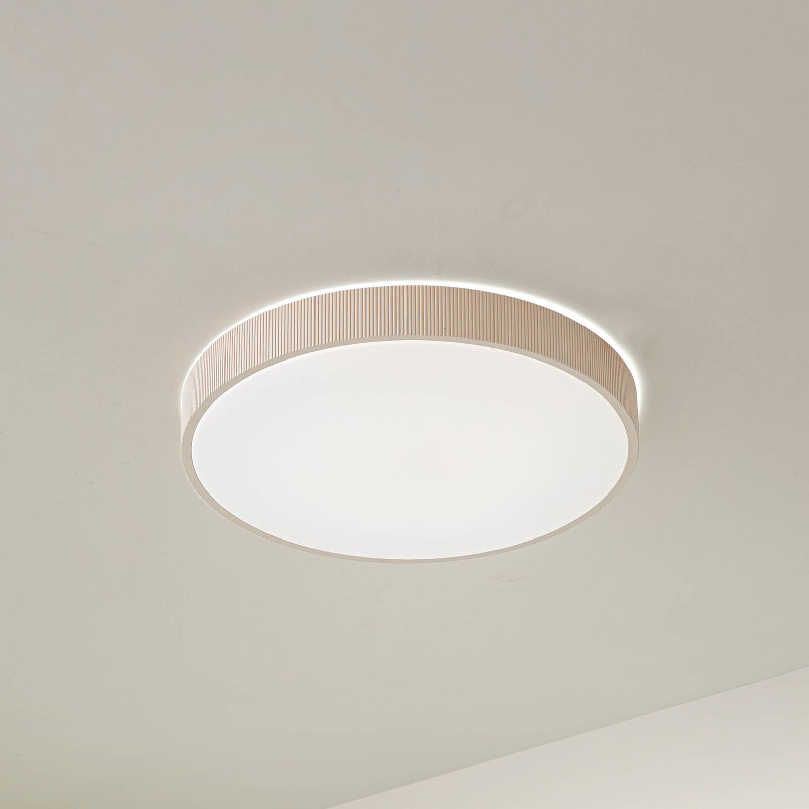 Lampa sufitowa LED Zylo Lindby, możliwość ściemniania, kremowy / amber, salon / jadalnia, tworzywo sztuczne