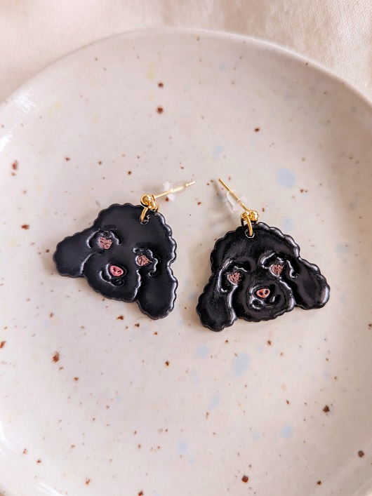 Kolczyki pieski Pudelki z podobizną pieska z psim motywem dla psiary