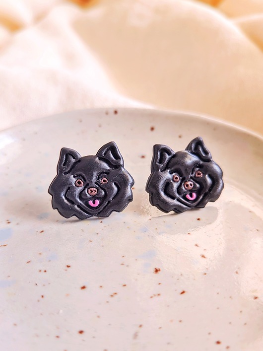 Kolczyki pieski retriever terrier Pomeranian Schipperke akcesoria z psami