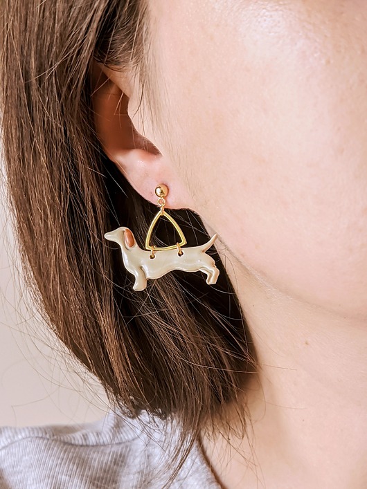 Kolczyki pieski jamniki, biżuteria z jamnikiem, jamnik, dodatki dla psiary