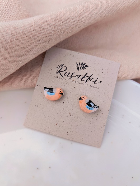 Kolczyki ptaszki sójki, polskie ptaki sójka, biżuteria z ptaszkiem, boho