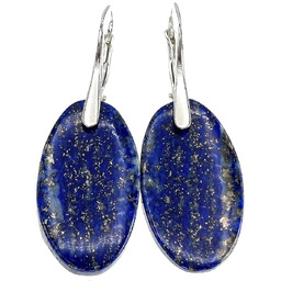 Naturalny Lapis Lazuli Wyjątkowe Kolczyki Srebro Unikat