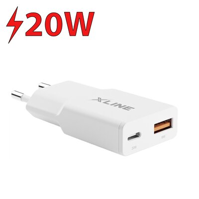 Ładowarka sieciowa XLINE WCF200W 20W+18W GaN Biały