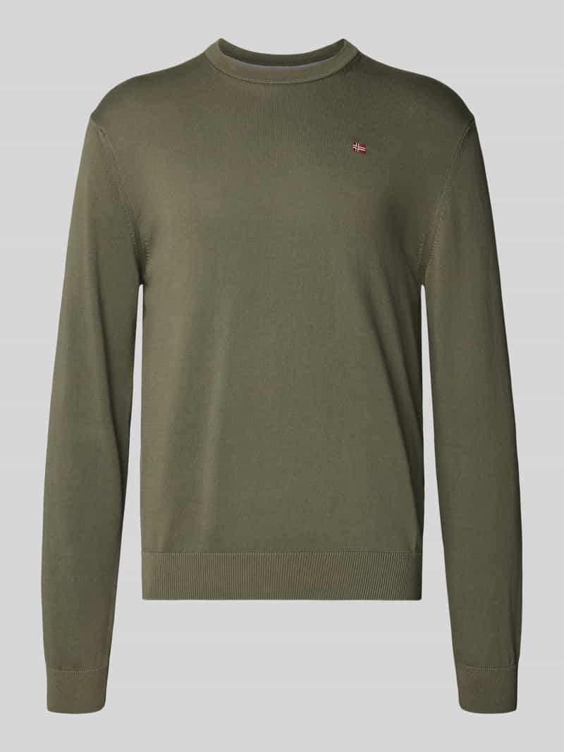 Bluzka o kroju regular fit z długim rękawem i wyhaftowanym logo model ‘Droz’