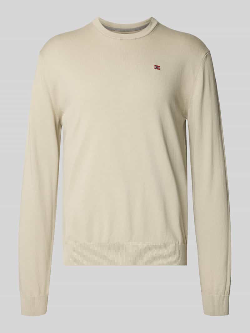 Bluzka o kroju regular fit z długim rękawem i wyhaftowanym logo model ‘Droz’