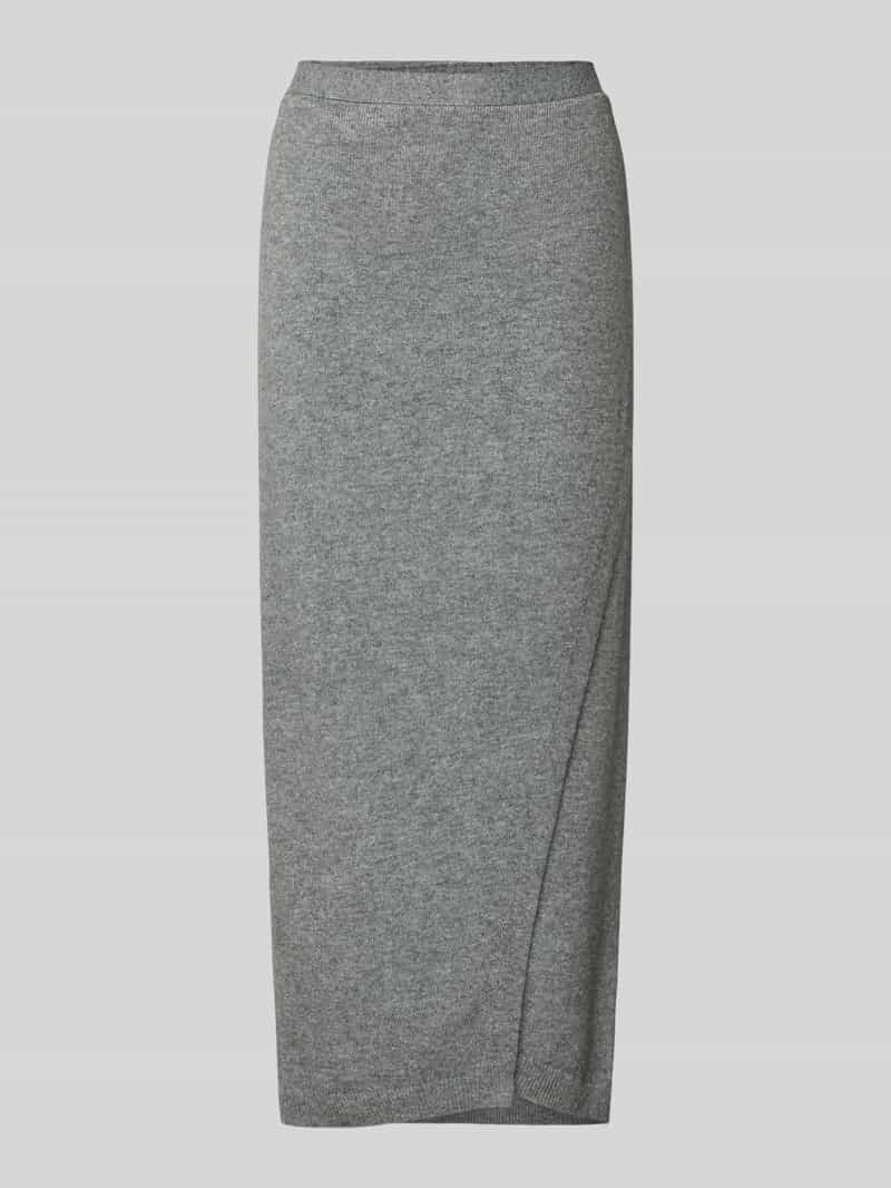 Spódnica midi z mieszanki wełny z efektem dzianiny