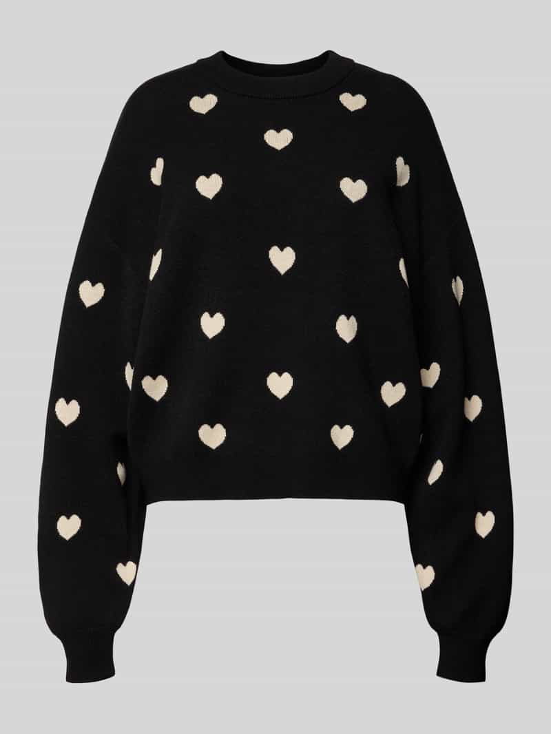 Sweter z dzianiny z bufiastymi rękawami model ‘CHARLOTT’