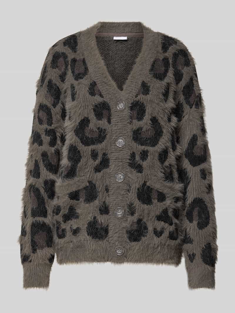 Kurtka z dzianiny z obszyciem sztucznym futrem model ‘FLYNN’