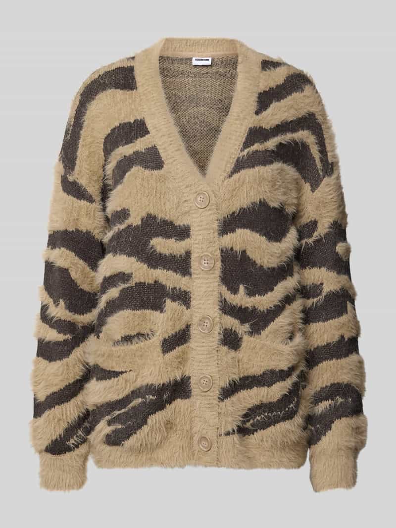 Kurtka z dzianiny z obszyciem sztucznym futrem model ‘FLYNN’