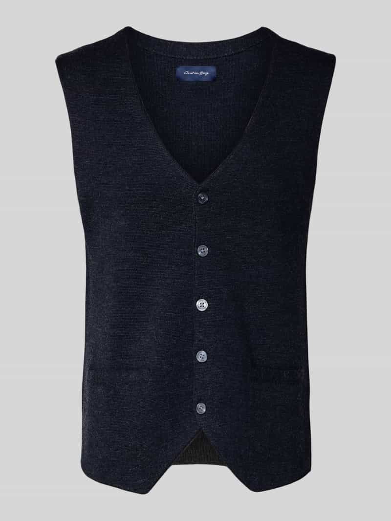 Kamizelka wełniana z dekoltem w serek