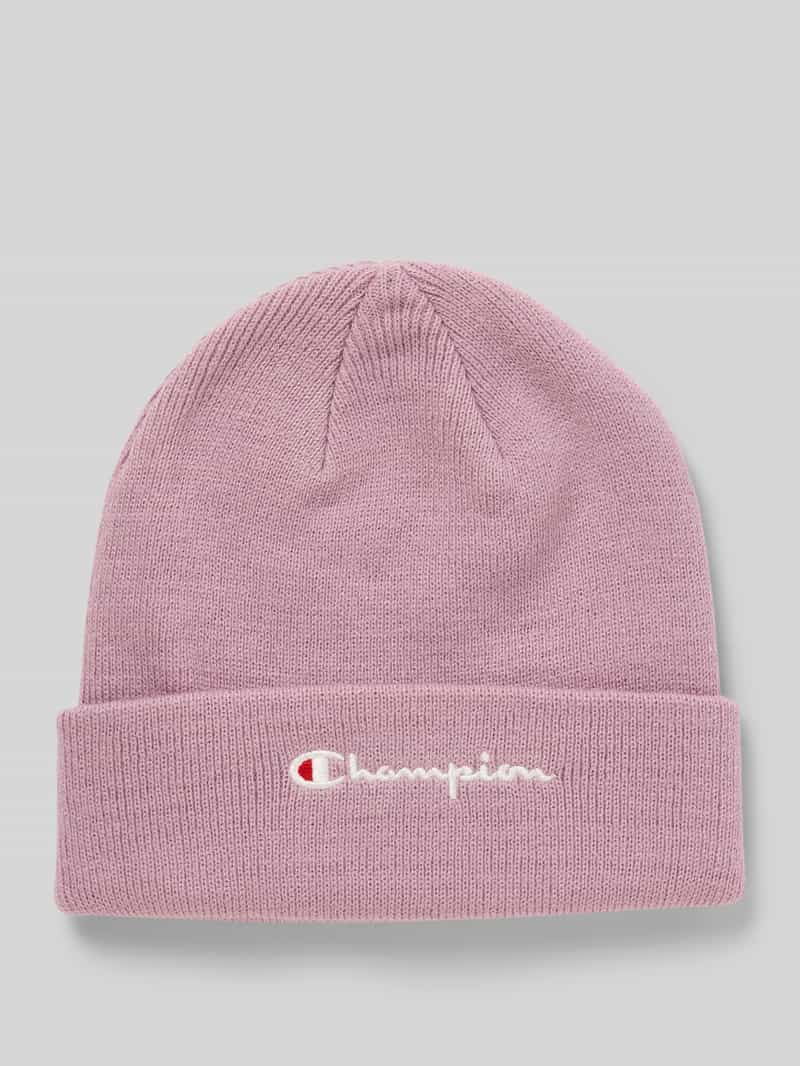 Czapka z imitacji dzianiny z wyhaftowanym logo