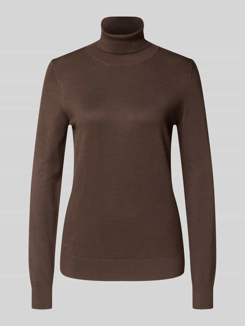 Bluzka z długim rękawem o kroju slim fit z mieszanki wiskozy z efektem dzianiny