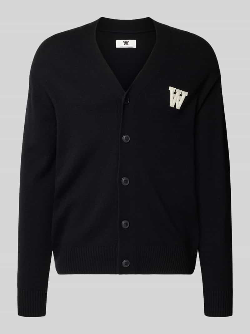 Kurtka z dzianiny z mieszanki wełny jagnięcej z dekoltem w serek model ‘Tay’