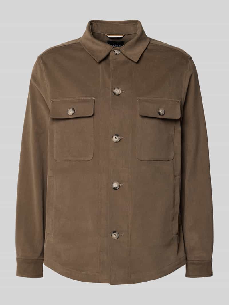 Kurtka koszulowa o kroju regular fit z mieszanki bawełny model ‘CARPER’