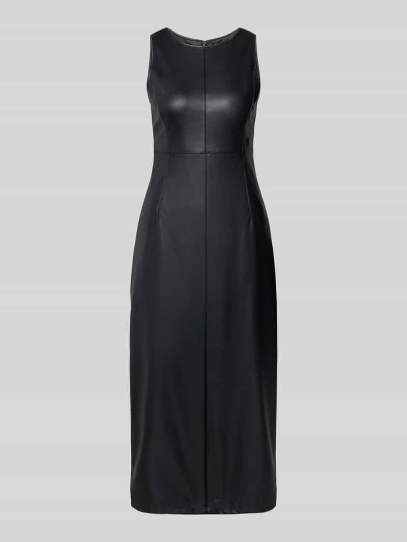 Długa sukienka z imitacji skóry