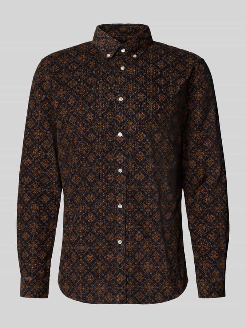 Koszula casualowa o kroju slim fit z kołnierzykiem typu button down