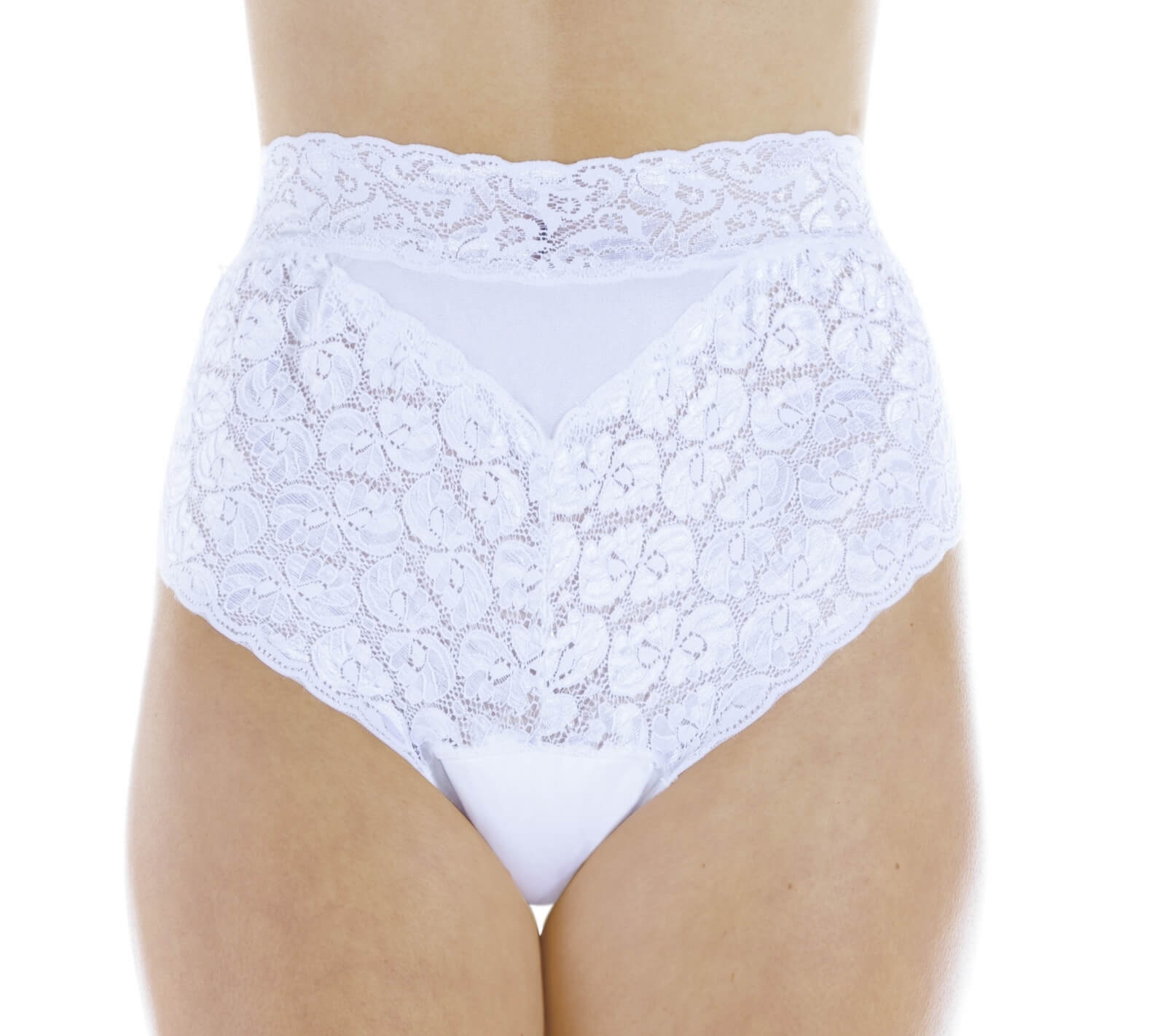 Majtki na nietrzymanie moczu do 150 ml - S - 88-95 cm w biodrach - damskie, do prania, chłonne, koronkowe białe