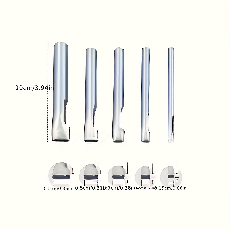 TEMU 5 szt. Zestaw do Przekłuwania Skóry Owalny - Stal Nierdzewna, 1,5-, Idealny do Torebek, Butów i Pasków - Solidne Narzędzie Ręczne do Projektów z