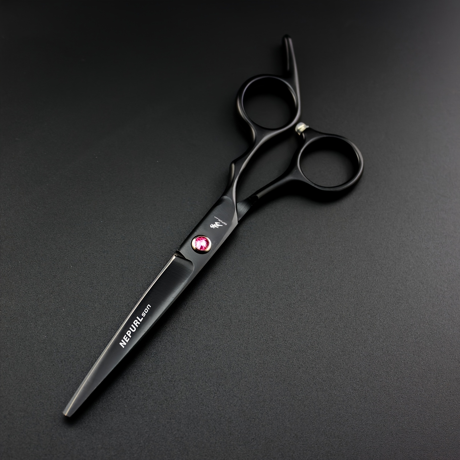 TEMU 1 szt. NEPURLSON Profesjonalne Nożyczki do Strzyżenia Włosów - Wytrzymałe Ostrze, Matowe Czarne Wykończenie dla Salonu i Domu, Fryzjerstwo