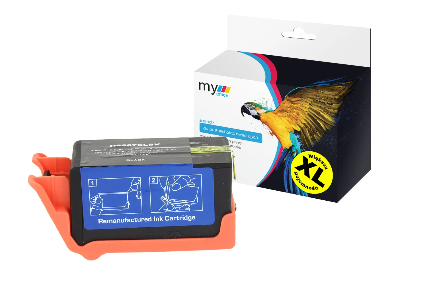 Tusz 907 XL BK (T6M19AE) do HP certyfikowany zamiennik marki My Office z dożywotnią gwarancją