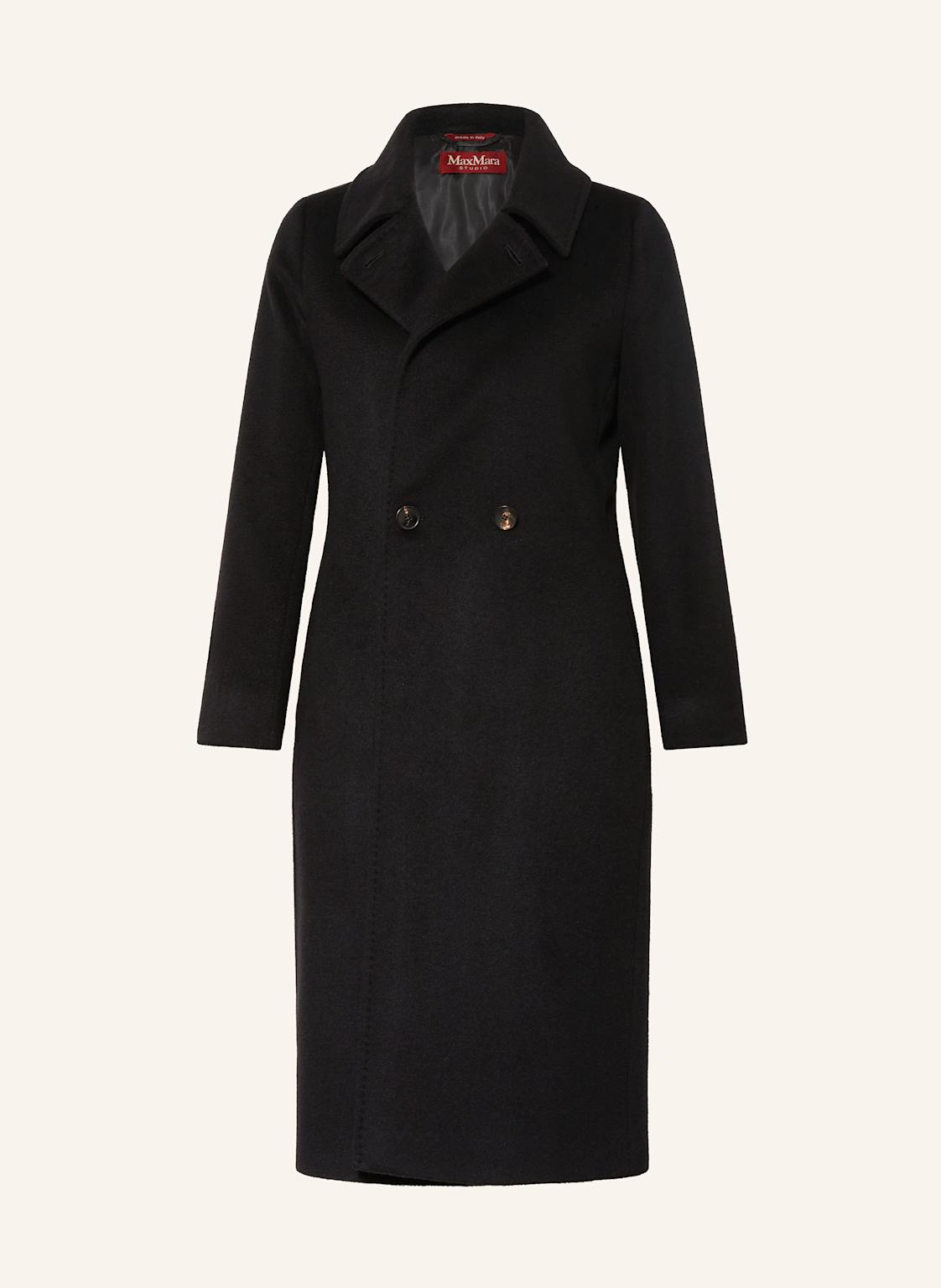 Max Mara Studio Płaszcz Wełniany Bcollag schwarz