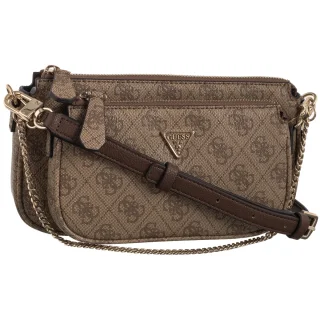 Torebka Noelle II Dbl Pouch Crossbody HWBG96 72710 Latte Logo/Brown (GU758-b) Guess