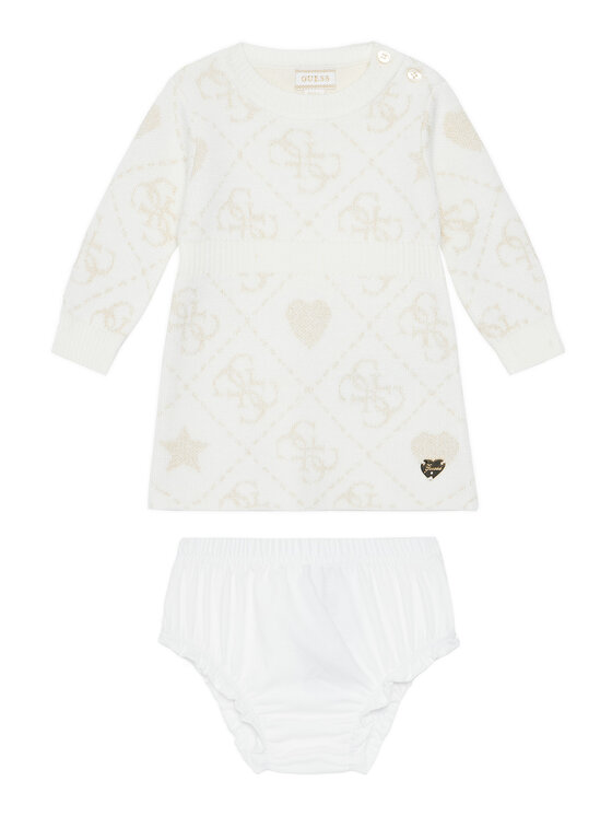 Guess Sukienka dzianinowa A5BK02 Z39N0 Beżowy Regular Fit