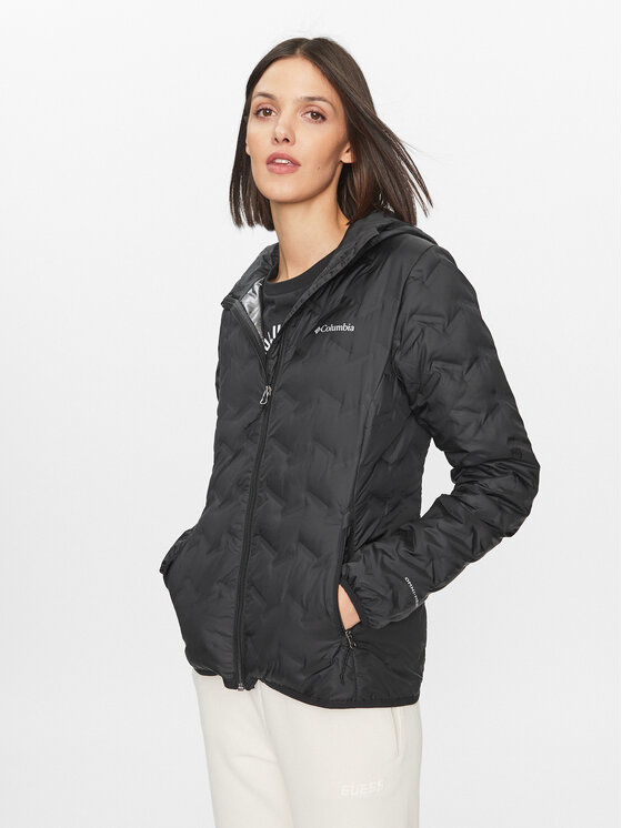 Columbia Kurtka puchowa Delta Ridge™ Down Hooded Jacket Czarny Regular Fit