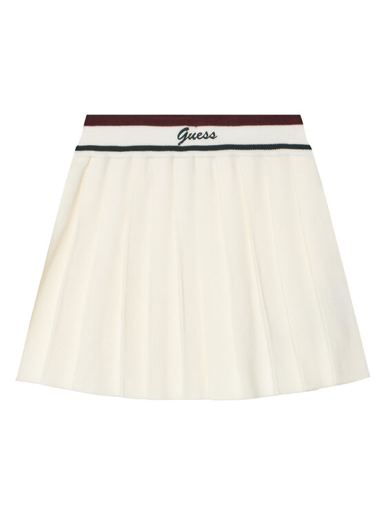 Guess Spódnica plisowana J5BD16 Z1152 Écru Regular Fit