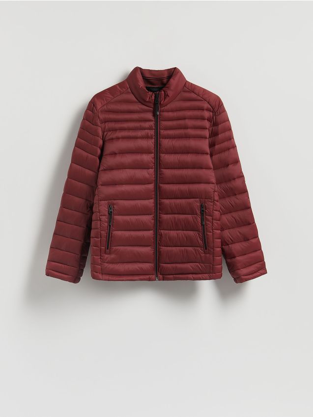 Reserved - Pikowana kurtka ze stójką - bordowy