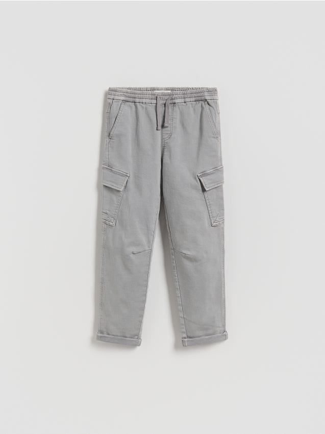 Reserved - Wysokoelastyczne spodnie cargo - ciemnoszary
